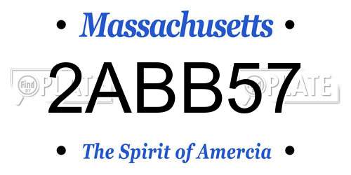 2ABB57 Massachusetts License Plate