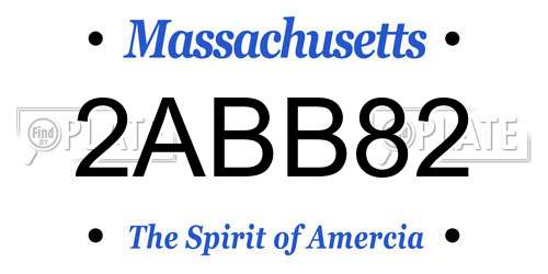 2ABB82 Massachusetts License Plate