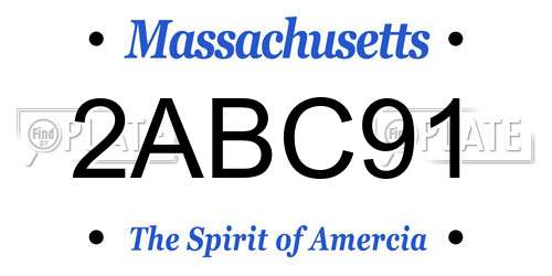 2ABC91 Massachusetts License Plate