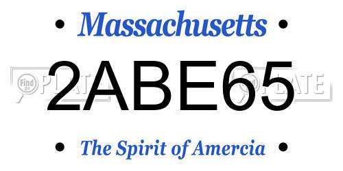 2ABE65 Massachusetts License Plate