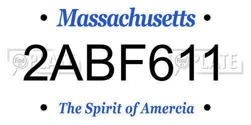 2ABF611 Massachusetts License Plate