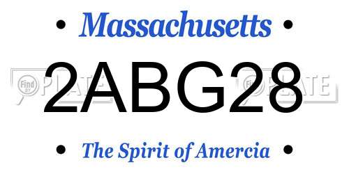 2ABG28 Massachusetts License Plate