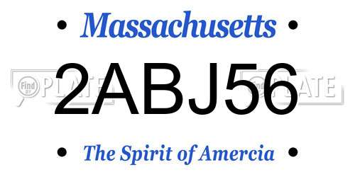 2ABJ56 Massachusetts License Plate