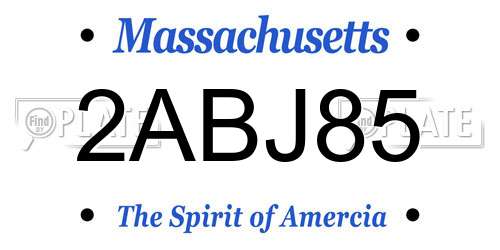 2ABJ85 Massachusetts License Plate