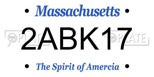 2ABK17 Massachusetts License Plate
