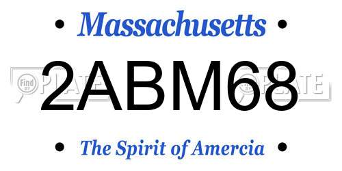 2ABM68 Massachusetts License Plate
