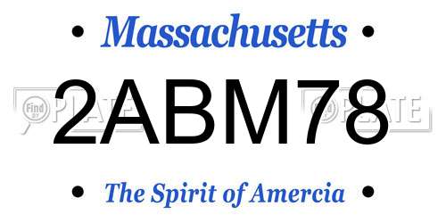 2ABM78 Massachusetts License Plate