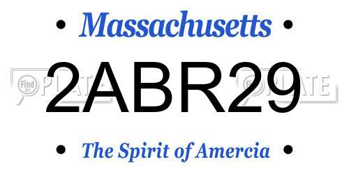 2ABR29 Massachusetts License Plate