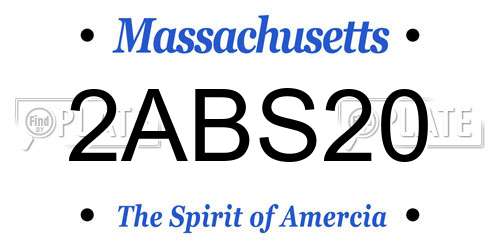 2ABS20 Massachusetts License Plate