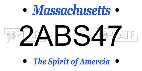 2ABS47 Massachusetts License Plate