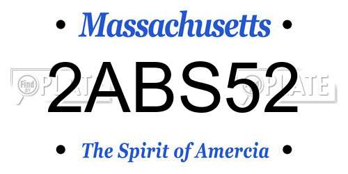 2ABS52 Massachusetts License Plate