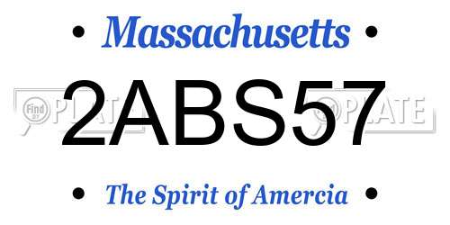 2ABS57 Massachusetts License Plate