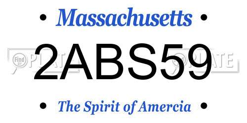 2ABS59 Massachusetts License Plate
