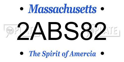 2ABS82 Massachusetts License Plate