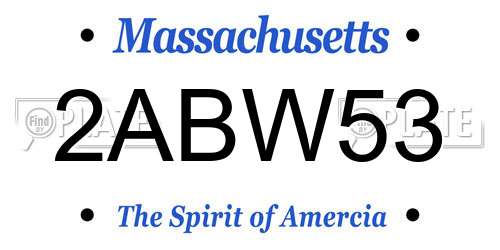 2ABW53 Massachusetts License Plate