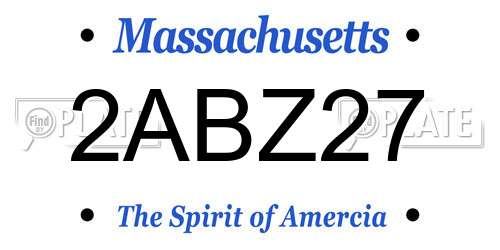 2ABZ27 Massachusetts License Plate