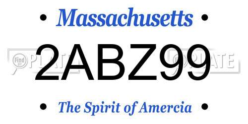 2ABZ99 Massachusetts License Plate