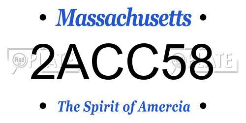 2ACC58 Massachusetts License Plate