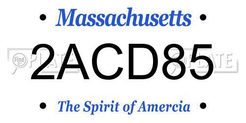 2ACD85 Massachusetts License Plate