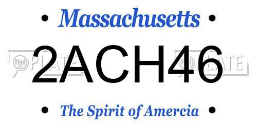 2ACH46 Massachusetts License Plate