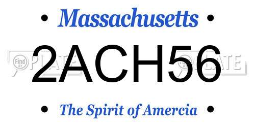 2ACH56 Massachusetts License Plate