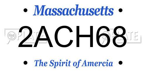 2ACH68 Massachusetts License Plate