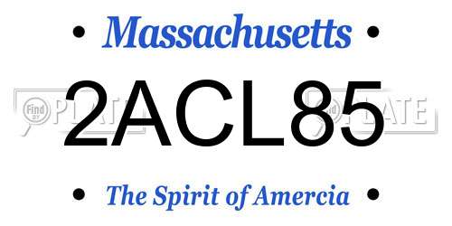 2ACL85 Massachusetts License Plate