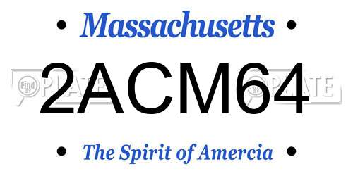 2ACM64 Massachusetts License Plate
