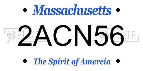 2ACN56 Massachusetts License Plate