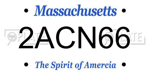 2ACN66 Massachusetts License Plate