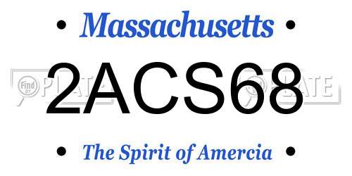 2ACS68 Massachusetts License Plate