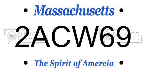 2ACW69 Massachusetts License Plate