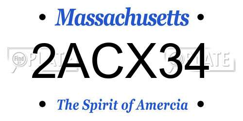 2ACX34 Massachusetts License Plate