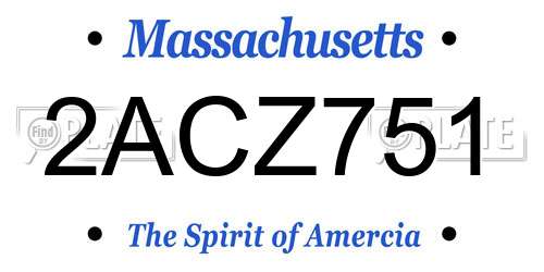 2ACZ751 Massachusetts License Plate