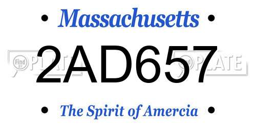 2AD657 Massachusetts License Plate