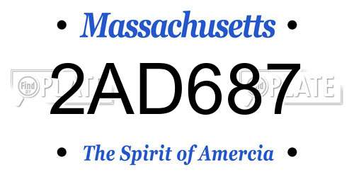 2AD687 Massachusetts License Plate