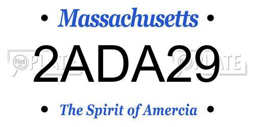 2ADA29 Massachusetts License Plate