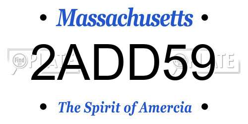2ADD59 Massachusetts License Plate