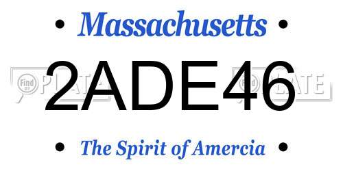 2ADE46 Massachusetts License Plate