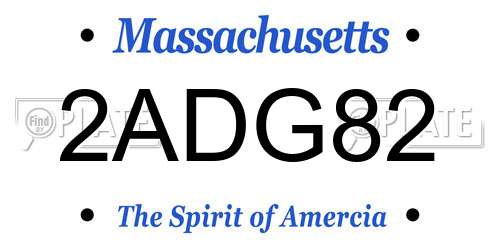 2ADG82 Massachusetts License Plate