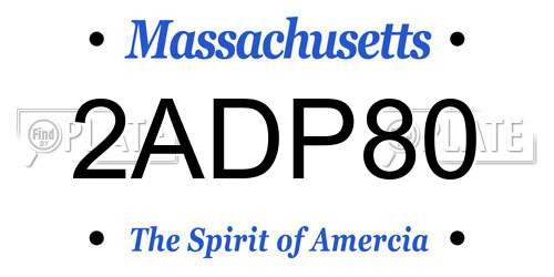 2ADP80 Massachusetts License Plate
