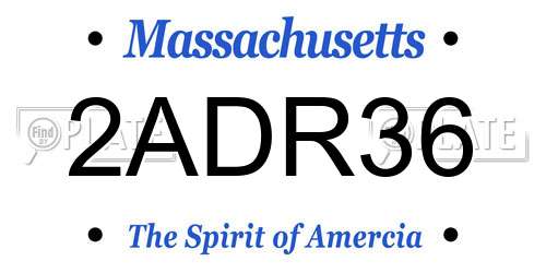 2ADR36 Massachusetts License Plate