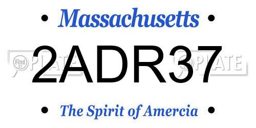 2ADR37 Massachusetts License Plate