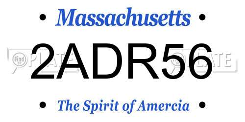 2ADR56 Massachusetts License Plate
