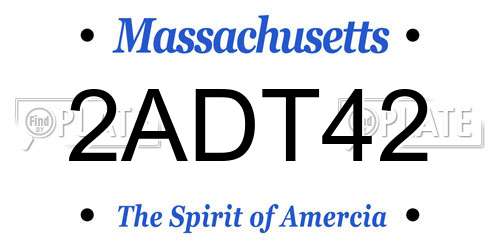 2ADT42 Massachusetts License Plate