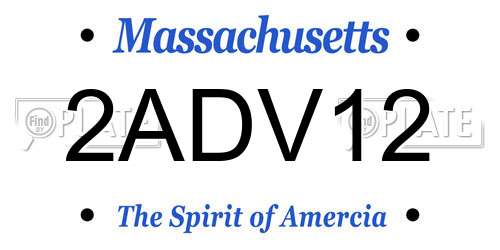 2ADV12 Massachusetts License Plate