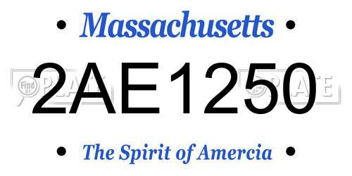 2AE1250 Massachusetts License Plate