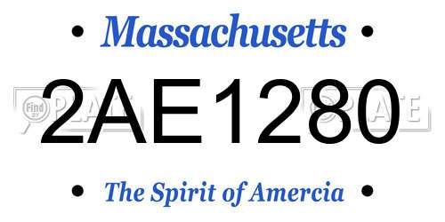 2AE1280 Massachusetts License Plate