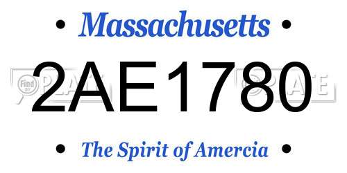2AE1780 Massachusetts License Plate