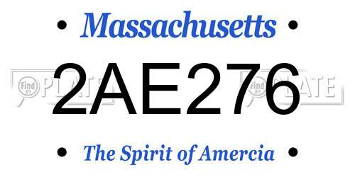 2AE276 Massachusetts License Plate